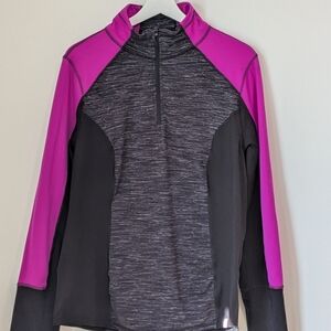 Pink and Black Quarter-Zip Pullover